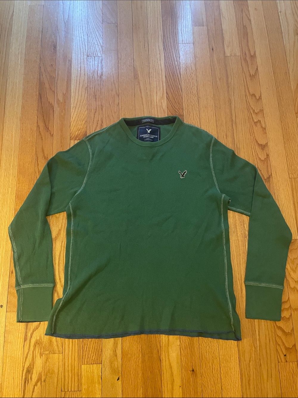 Y2K American Eagle Waffle Thermal long sleeve T-shirt Pullover crew neck Size XL